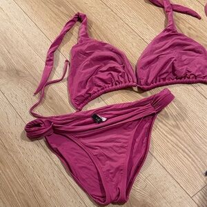 VIX Magenta Triangle Bikini Set - Classic Tie Straps